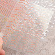 Gold Silver Manicure Stickers Imitation Metal Line Adhesive Nail Stickers(Stz-GS004 Rose Gold)