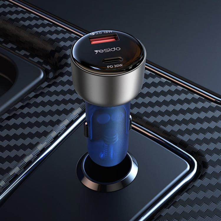 Yesido Y52 48W Dual-channel Fast Charging Zinc Alloy QC3.0 Car Charger(Black) - Car Charger by Yesido | Online Shopping South Africa | PMC TechLife | Buy Now Pay Later Mobicred