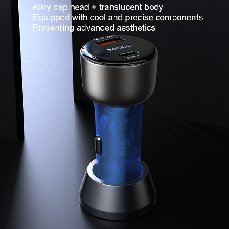 Yesido Y52 48W Dual-channel Fast Charging Zinc Alloy QC3.0 Car Charger(Black) - Car Charger by Yesido | Online Shopping South Africa | PMC TechLife | Buy Now Pay Later Mobicred