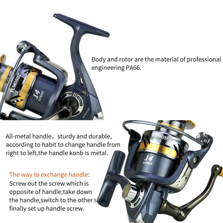 YUMOSHI KS7000 Spinning Fishing Reel Metal Rocker Metal Cup Reel - Fishing Reels by YUMOSHI | Online Shopping South Africa | PMC Jewellery | Buy Now Pay Later Mobicred