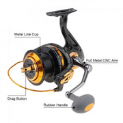 TF8000 Long-distance Casting Reel Large Gapless Sea Rod Fishing Reel Spinning Reel