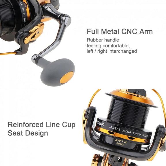 TF8000 Long-distance Casting Reel Large Gapless Sea Rod Fishing Reel Spinning Reel