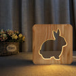 FS-T2104W  3D Wooden Carving Rabbit Table Lamp USB Night Light Crafts(Warm White) - free shipping - PMC TechLife - Order now!