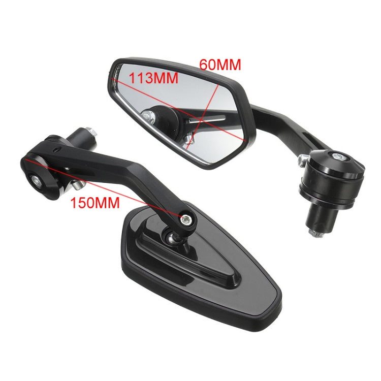 Motorcycle Handle All Aluminum Cherry Rearview Mirror(Black) - Side Mirrors by PMC TechLife | Online Shopping South Africa | PMC TechLife | Buy Now Pay Later Mobicred