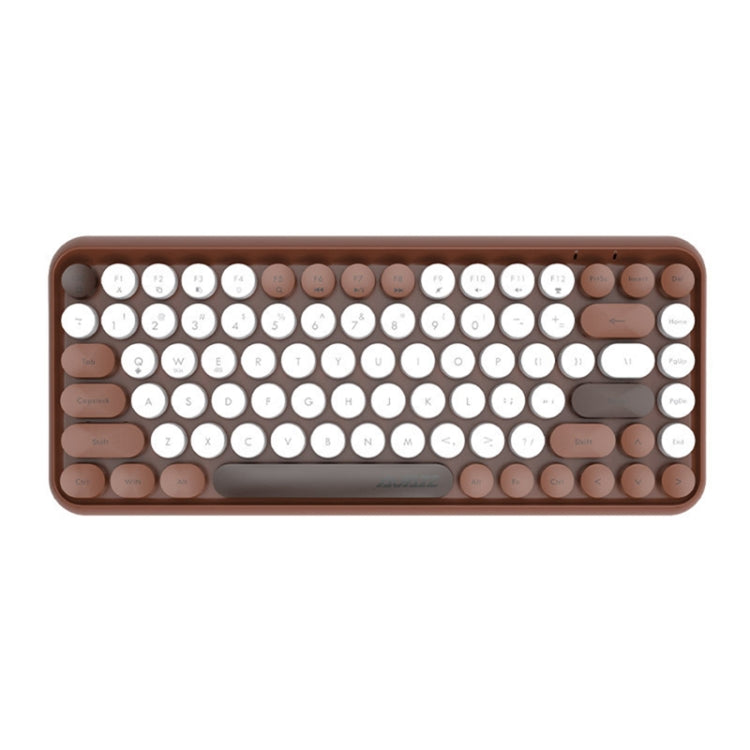 Ajazz 308I 84 Keys Tablet Computer Notebook Home Office Punk Bluetooth Keyboard(Milk Tea Color) - free shipping - PMC Jewellery - Order now!
