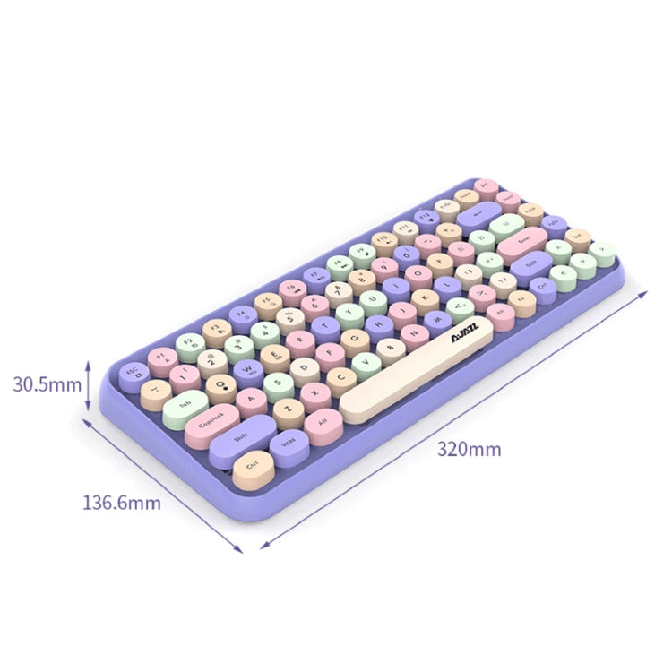 Ajazz 308I 84 Keys Tablet Computer Notebook Home Office Punk Bluetooth Keyboard(Milk Tea Color) - free shipping - PMC Jewellery - Order now!
