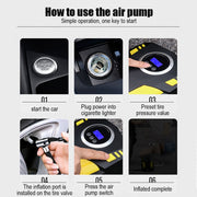 SUITU  ST-5002 DC 12V Car Air Compressor Tire Inflator 150 PSI Auto Air Pump Digital Display Model