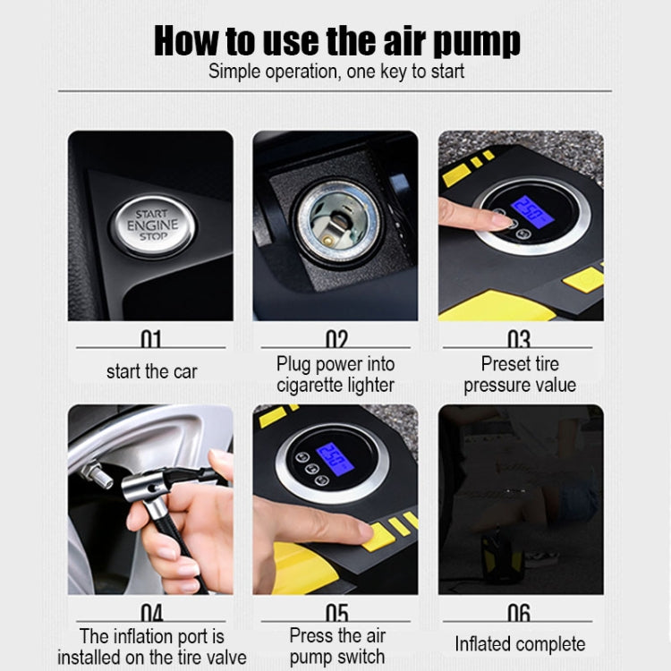 SUITU  ST-5002 DC 12V Car Air Compressor Tire Inflator 150 PSI Auto Air Pump Digital Display Model
