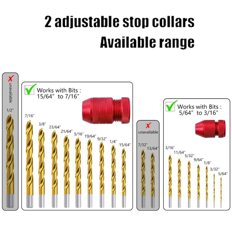 Adjustable Bit Stop Locator Drilling Aid Tool, Model: Type 6-11 - Others by PMC TechLife | Online Shopping South Africa | PMC TechLife | Buy Now Pay Later Mobicred