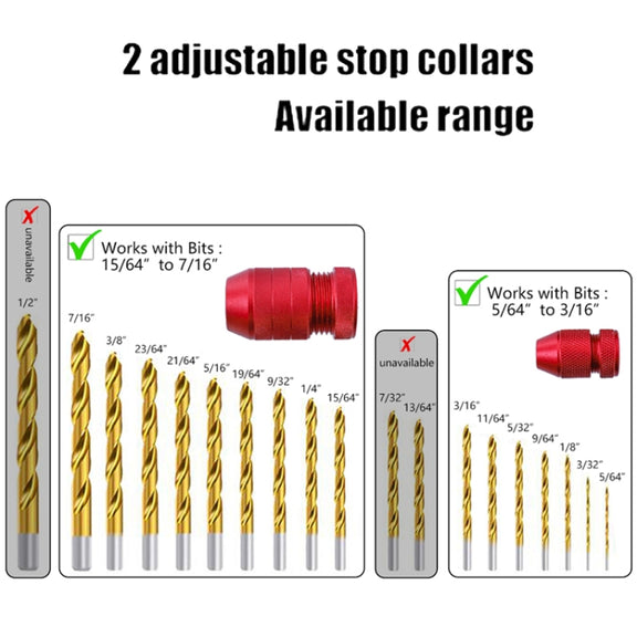 Adjustable Bit Stop Locator Drilling Aid Tool, Model: Type 6-11