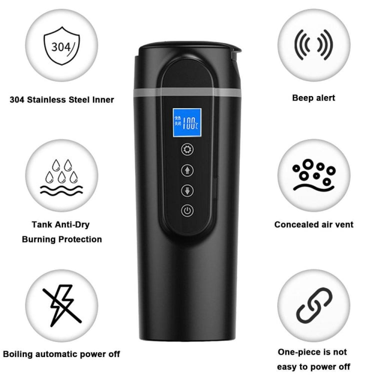 SUITU  HQ-3900 24V/12V Car/Truck Heated Coffee Mug Smart Mug,Spec: Small Screen Black - free shipping - PMC TechLife - Order now!