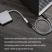 CC0316 1m Type-C / USB-C Male to Female Extension Cable Computer Phone Charging Cable(Black)