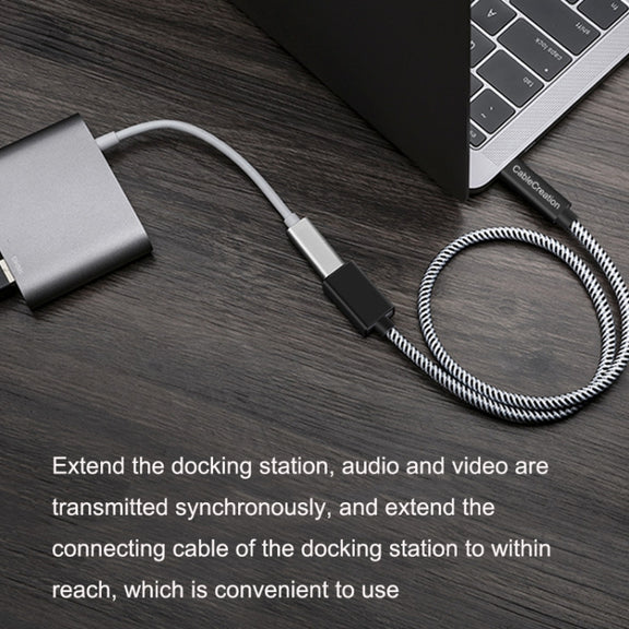 CC0316 1m Type-C / USB-C Male to Female Extension Cable Computer Phone Charging Cable(Black)