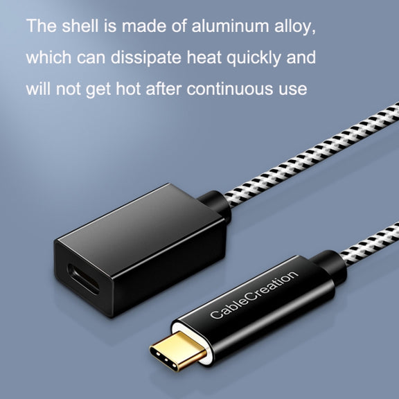 CC0316 1m Type-C / USB-C Male to Female Extension Cable Computer Phone Charging Cable(Black)