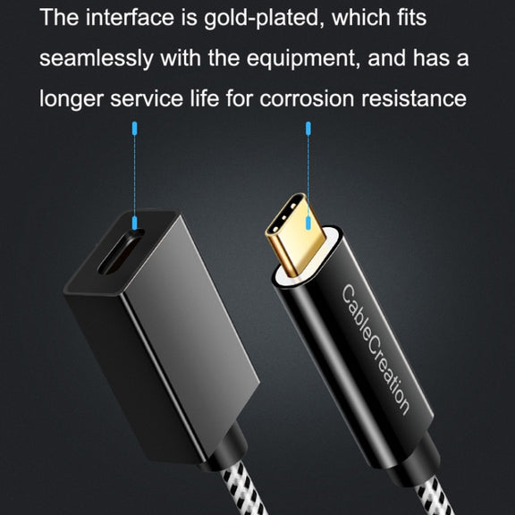 CC0316 1m Type-C / USB-C Male to Female Extension Cable Computer Phone Charging Cable(Black)