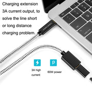 CC0316 1m Type-C / USB-C Male to Female Extension Cable Computer Phone Charging Cable(Black)