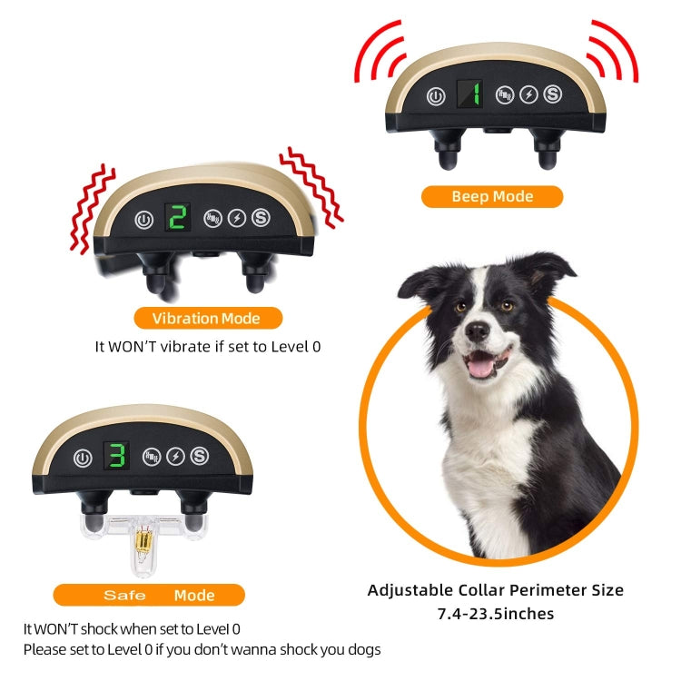 USB Rechargeable Waterproof Dog Bark Collar With Vibration And Beep(Gold) - free shipping - PMC TechLife - Order now!