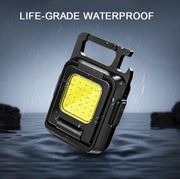 Double Sided COB Flashlight Mini Keychain Light Camping Light With Stand