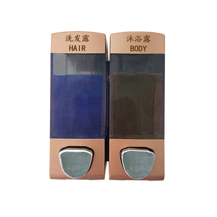 Double Head Wall Mounted Manual Press Soap Dispenser Shampoo Bottle Hand Wash Body Wash Dispenser, Color: Golden - Soap Dispenser by PMC Jewellery | Online Shopping South Africa | PMC Jewellery | Buy Now Pay Later Mobicred