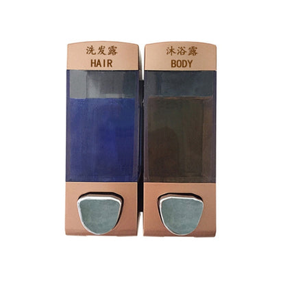 Double Head Wall Mounted Manual Press Soap Dispenser Shampoo Bottle Hand Wash Body Wash Dispenser, Color: Golden - Soap Dispenser by PMC Jewellery | Online Shopping South Africa | PMC Jewellery | Buy Now Pay Later Mobicred