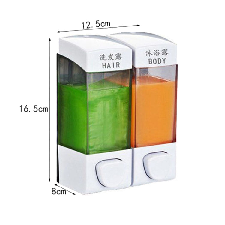 Double Head Wall Mounted Manual Press Soap Dispenser Shampoo Bottle Hand Wash Body Wash Dispenser, Color: Matte - Soap Dispenser by PMC Jewellery | Online Shopping South Africa | PMC Jewellery | Buy Now Pay Later Mobicred