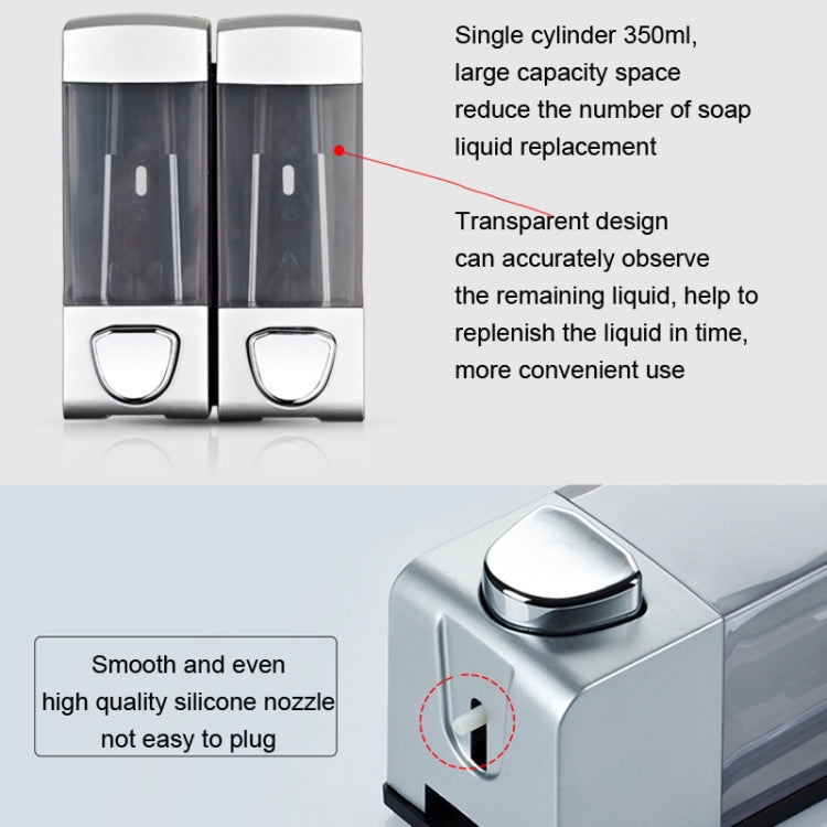 Double Head Wall Mounted Manual Press Soap Dispenser Shampoo Bottle Hand Wash Body Wash Dispenser, Color: Golden - Soap Dispenser by PMC Jewellery | Online Shopping South Africa | PMC Jewellery | Buy Now Pay Later Mobicred