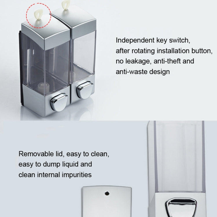 Three Head Wall Mounted Manual Press Soap Dispenser Shampoo Bottle Hand Wash Body Wash Dispenser, Color: White