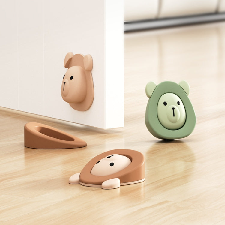 Cartoon Silicone Door Stopper Anti-Collision Door Blocker(Red Black)