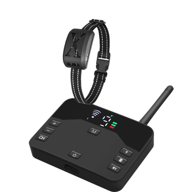 2-In-1 Electric Dog Fence & Remote Training Collar Adjustable Vibration & Shock For 1 Dog(Black)