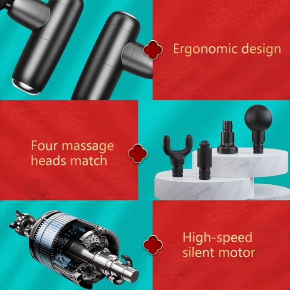 M02 Portable Fitness Multi-Gear Household Mini Fascial Massager(Black)