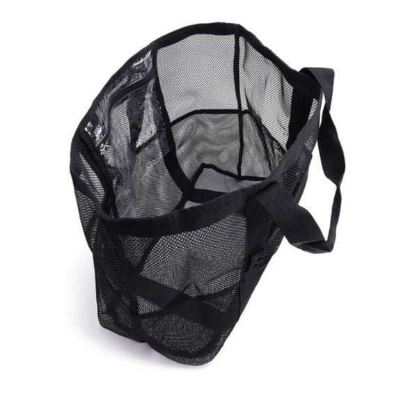 Large Capacity Mesh Swimming Tote Beach Bag(Black)