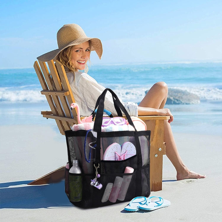Large Capacity Mesh Swimming Tote Beach Bag(Black) - Storage Bags by PMC TechLife | Online Shopping South Africa | PMC TechLife | Buy Now Pay Later Mobicred