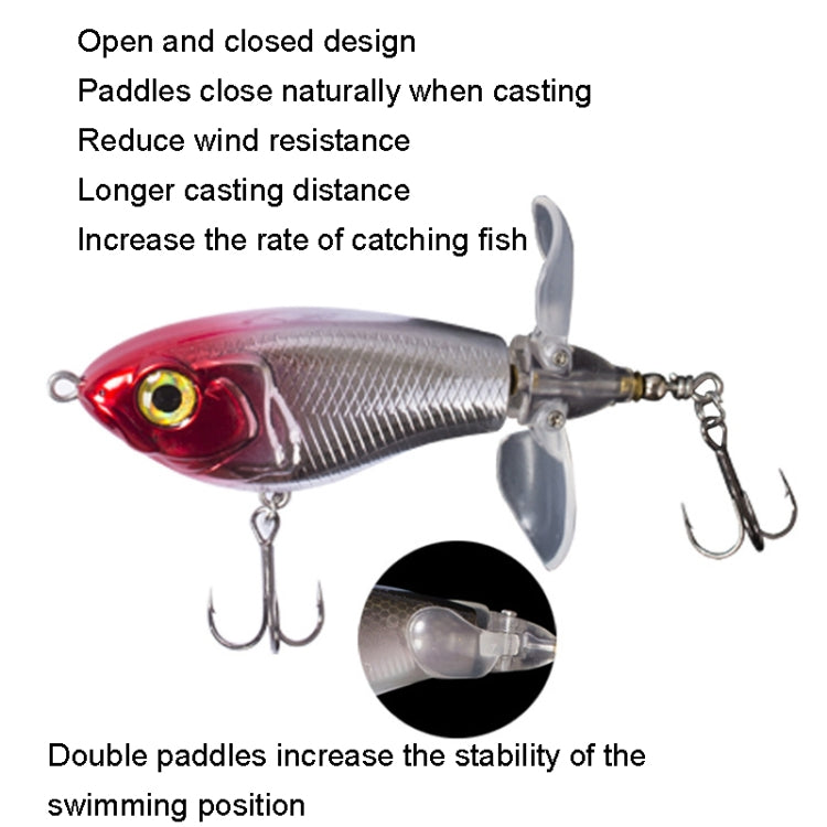 DF080 16g Double Paddle Tractor Surface Tether Roadrunner Fake Lure Long-distance Casting Lure(Red Head Silver) - Fishing Lures by PMC TechLife | Online Shopping South Africa | PMC TechLife | Buy Now Pay Later Mobicred