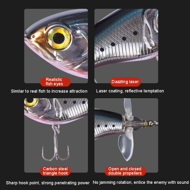 DF080 16g Double Paddle Tractor Surface Tether Roadrunner Fake Lure Long-distance Casting Lure(Red Head Silver) - Fishing Lures by PMC TechLife | Online Shopping South Africa | PMC TechLife | Buy Now Pay Later Mobicred