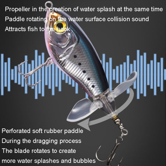 DF065 9g Double Paddle Tractor Surface Tether Roadrunner Fake Lure Long-distance Casting Lure(Tiger Pattern)