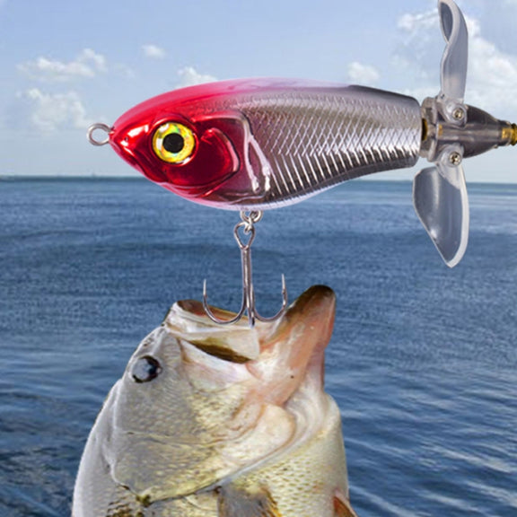 DF065 9g Double Paddle Tractor Surface Tether Roadrunner Fake Lure Long-distance Casting Lure(Tiger Pattern)
