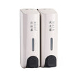 Round Wall Mounted Manual Press Soap Dispenser Shampoo Bottle Hand Wash Body Wash Dispenser, Specification:  Double Head White - Soap Dispenser by PMc TechLife | Online Shopping South Africa | PMc TechLife | Buy Now Pay Later Mobicred
