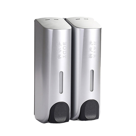Round Wall Mounted Manual Press Soap Dispenser Shampoo Bottle Hand Wash Body Wash Dispenser, Specification: Double Head Matte - Soap Dispenser by PMC Jewellery | Online Shopping South Africa | PMC Jewellery | Buy Now Pay Later Mobicred