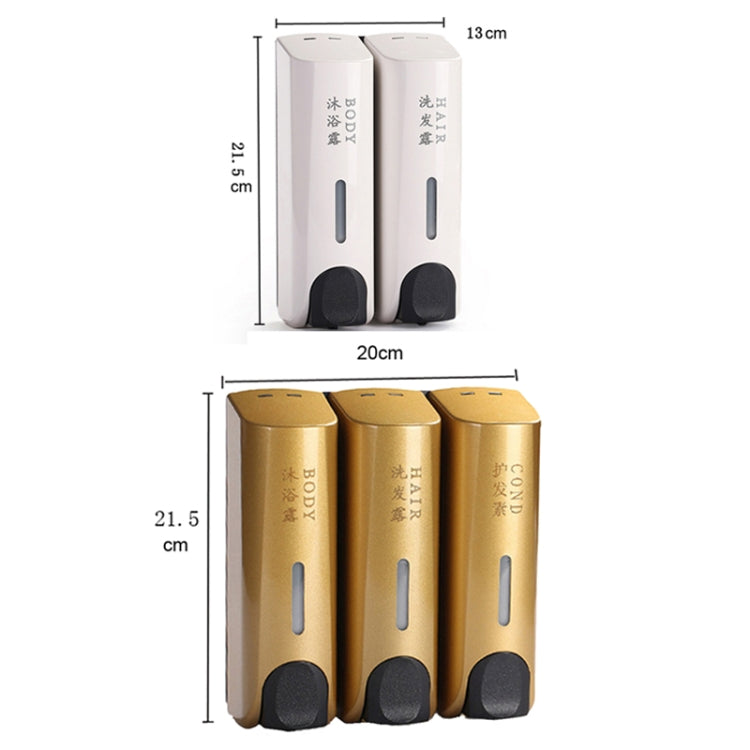Round Wall Mounted Manual Press Soap Dispenser Shampoo Bottle Hand Wash Body Wash Dispenser, Specification: Double Head Golden - Soap Dispenser by PMC Jewellery | Online Shopping South Africa | PMC Jewellery | Buy Now Pay Later Mobicred