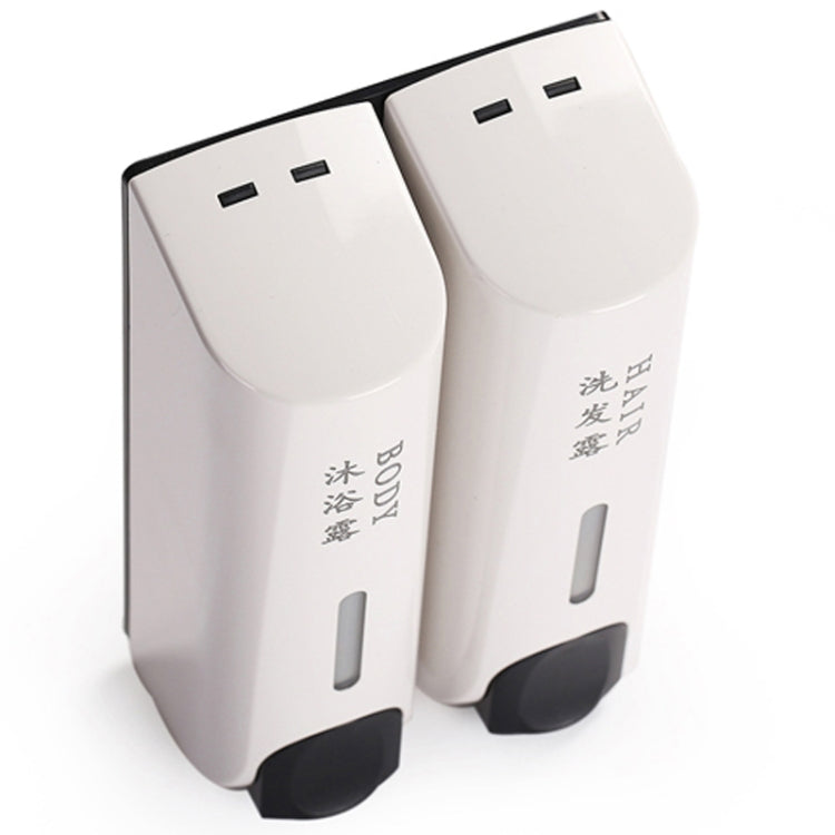 Round Wall Mounted Manual Press Soap Dispenser Shampoo Bottle Hand Wash Body Wash Dispenser, Specification:  Double Head White - Soap Dispenser by PMc TechLife | Online Shopping South Africa | PMc TechLife | Buy Now Pay Later Mobicred