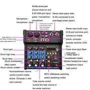 G4-M1 4-way Mixer with Wireless Microphone Effect Device Small K Song Recording Bluetooth Mixer