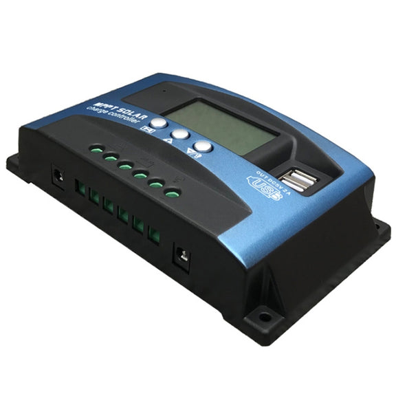 YCX-003 30-100A Solar Charging Controller with LED Screen & Dual USB Port Smart MPPT Charger, Model: 12/24/36/48/60V 100A