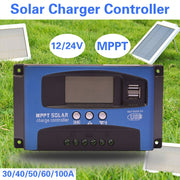 YCX-003 30-100A Solar Charging Controller with LED Screen & Dual USB Port Smart MPPT Charger, Model: 12/24/36/48/60V 100A