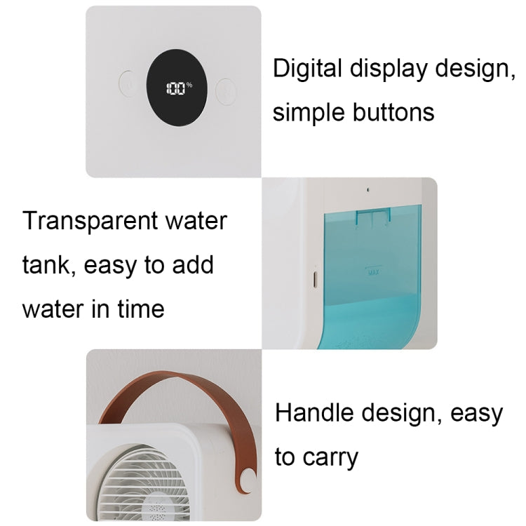MT-F60 Smart Digital Display USB Charging Air Cooler Desktop Mist Humidification Fan, Mode: Remote Control Version