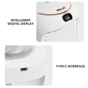 RD22 Rotating Humidification Fan Warm Light Atmosphere Light Automatic Shaking Head with Digital Display Air Cooler(White)