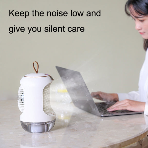 RD22 Rotating Humidification Fan Warm Light Atmosphere Light Automatic Shaking Head with Digital Display Air Cooler(Pink)