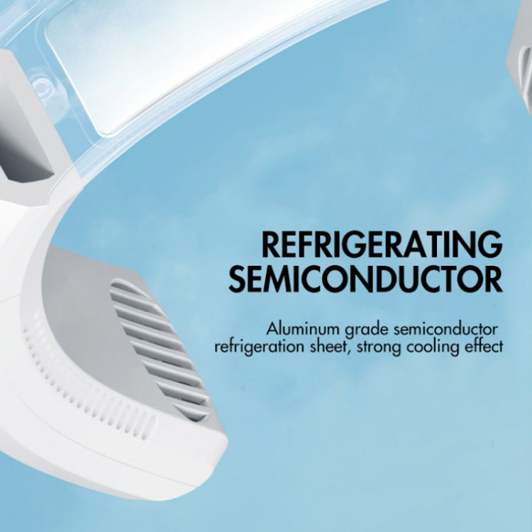 WT-F54 Wind From All Sides Long Battery Life Semiconductor Cooling Hanging Neck Fan(White)