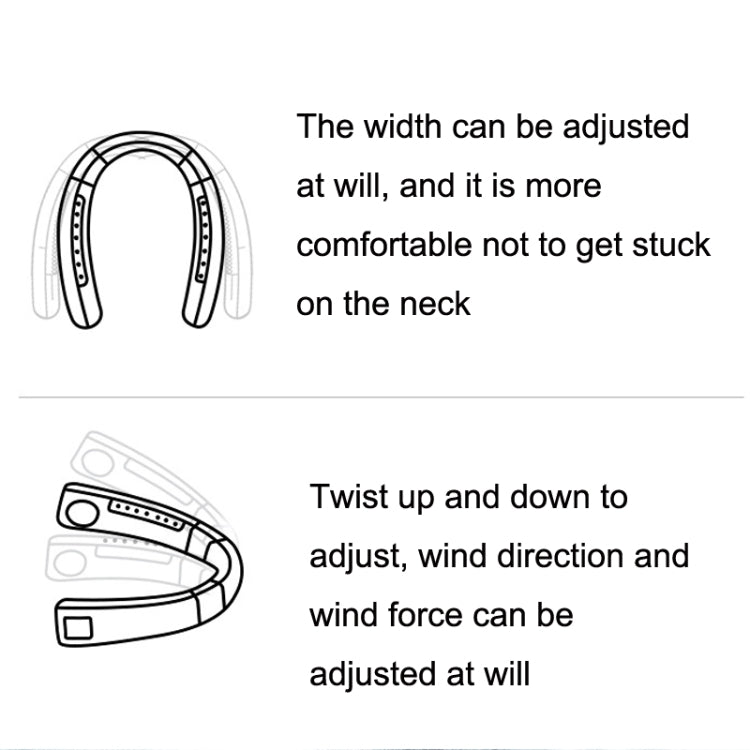 WT-F54 Wind From All Sides Long Battery Life Semiconductor Cooling Hanging Neck Fan(White)