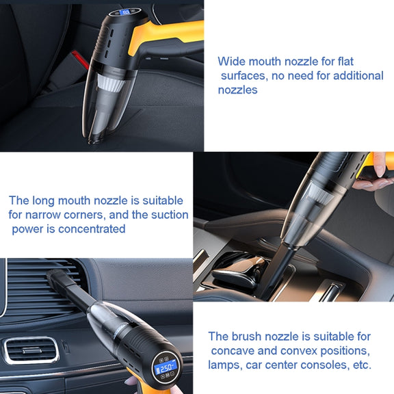 SUITU ST-6637  Wireless Model 5 In 1 60W  Double Motor Car Vacuum Cleaner With Blowing Air Pump Pressure Measuring Lighting Function