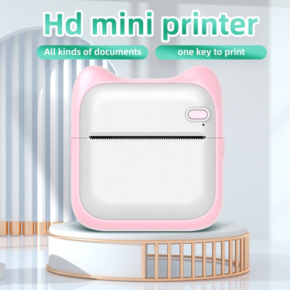 A31 Bluetooth Handheld Portable Self-adhesive Thermal Printer, Color: Pink+5 Rolls Printer Paper